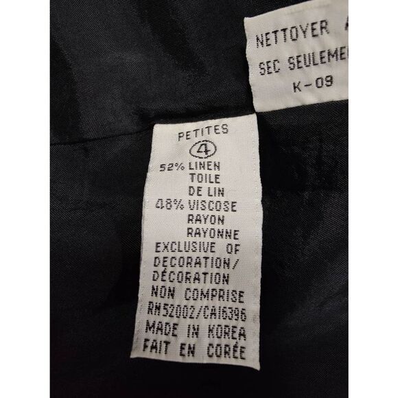 Dana Buchman Linen Blend Embroidered Lined Fitted Blazer with Shoulder Pads - Picture 6 of 6